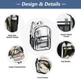 thumbnail image 5 of PVC Transparent Backpacks Clear Backpack for Travel and Outings Penguin Holding Candy Cane, 5 of 7