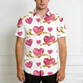 thumbnail image 4 of Chemise Unisexe à Manches Courtes avec Imprimé de la Saint-Valentin, Chemise Décontractée Boutonnée Assortie pour Couples avec Col Rabattu, Haut Graphique Coupe Régulière en Tissu Léger et Respirant pour Cadeaux des Fêtes et Sorties à Thème, 4 of 7
