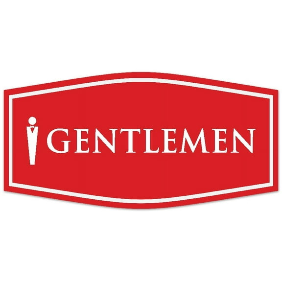 Signs ByLITA Fancy Gentleman figurine Sign - Laser-Engraved Lettering | Durable ABS Plastic | Vibrant Colors | Powerful Foam Tape Sign (Red) - Large