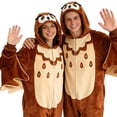 thumbnail image 2 of CVBCOS Adult Owl Halloween Unisex Christmas Costume Onesie Pajamas-Plush One Piece Cosplay Suit for Women and Men, 2 of 7