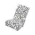 thumbnail image 2 of Funda para silla Funda con estampado elástico Funda lavable Protector de silla Funda de asiento universal para hotel en casa, Blanco Negro kenally HA003278-01, 2 of 6