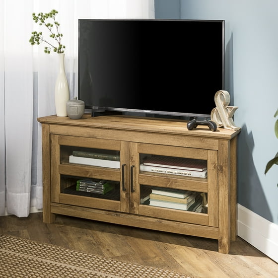 44" Wood Corner TV Media Stand Storage Console Barnwood