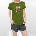 thumbnail image 2 of NAMTYQX Womens Tshirts Cotton Loose Fit Loose Fit Print Plus Size Stretch Cool Fashion Graphic Crewneck Short Sleeve Graphic Tees for Women Trendy Army Green Size M, 2 of 5