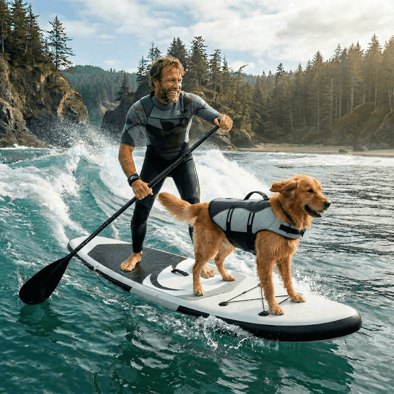 Naipo Paddle Board Inflatable 6in Thick Sup Paddle Board  with Accessories Stand-up Paddle Board with Fast Pumping for Adults