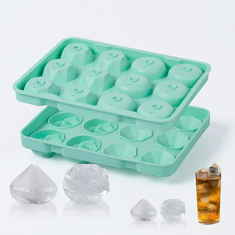 Sdjma Mini Ice Cube Trays, 12-Hole Silicone Small Ice Maker for Freezer Easy Release, Ice Ball Mold, Tiny Ice Cube Tray Crushed Ice for Chilling