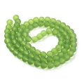 thumbnail image 2 of EOEMY 20 Strd Transparent Glass Frosted Beads Round Loose Spacer Crafting Beads 4~10mm-Limegreen-10mm, 2 of 3