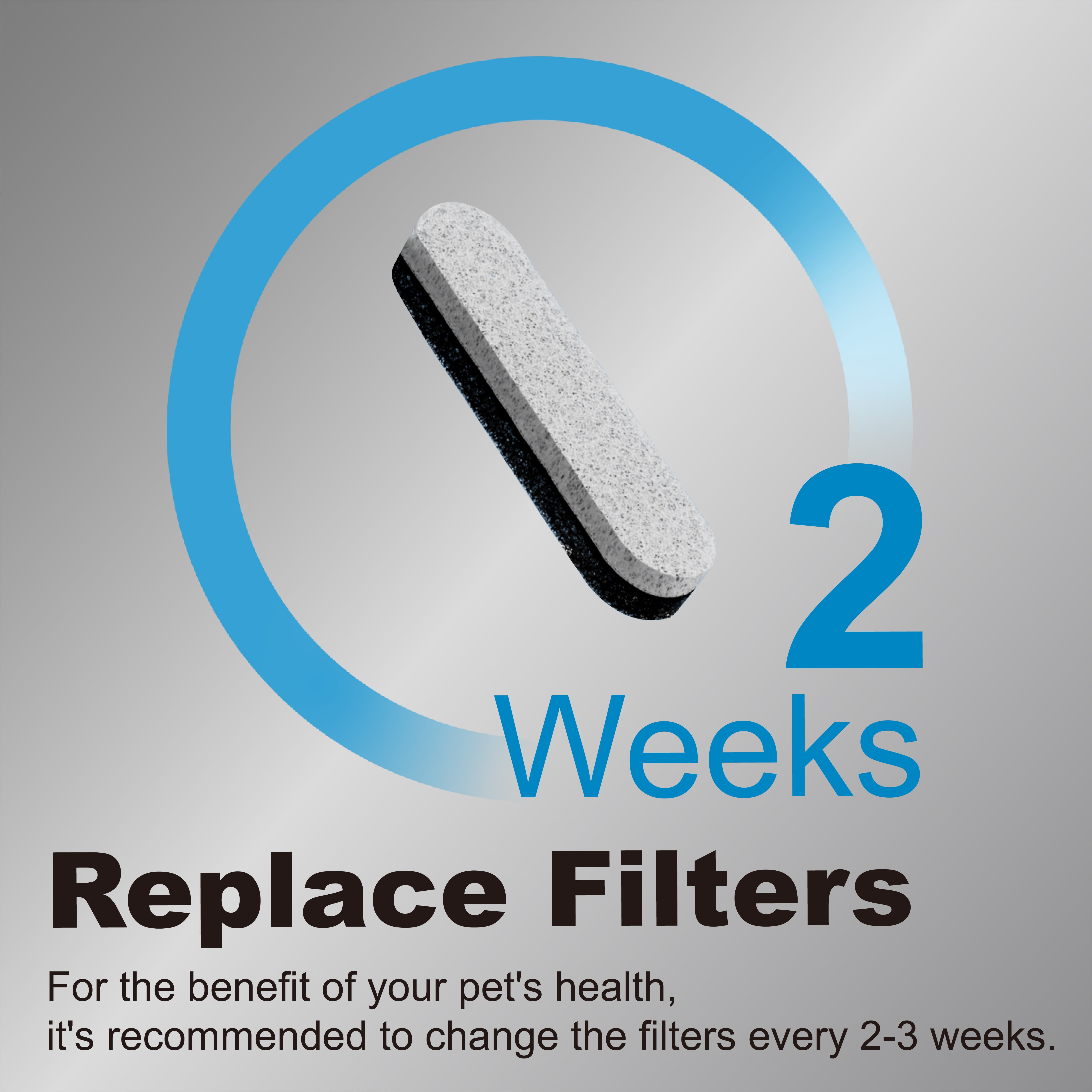 Cat Water Fountain Filter Replacement, 6-Pack Compatible with BKUSX Cat Water Fountain-001 (2.2L/67oz)， Pet Fountain Dog Water Dispenser