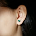 thumbnail image 6 of Rosec Jewels Created Emerald Solitaire Stud Earrings, Screw Back Earrings (6 mm), 10K Yellow Gold, 6 of 8