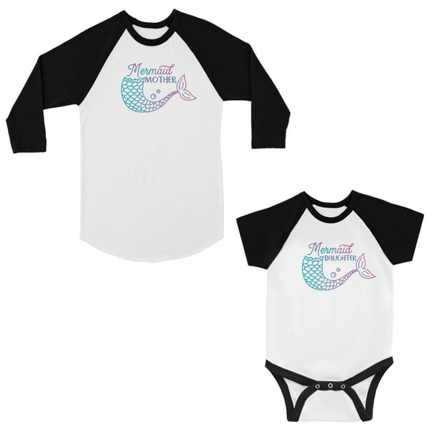 Mermaid Mother Daughter Mom And Baby Matching Baseball Shirts Gift Walmart Com Walmart Com