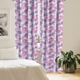 thumbnail image 2 of Ambesonne Purple Curtains, Watercolor Flower Art, Pair of 28"x95", Blue Pink, 2 of 5
