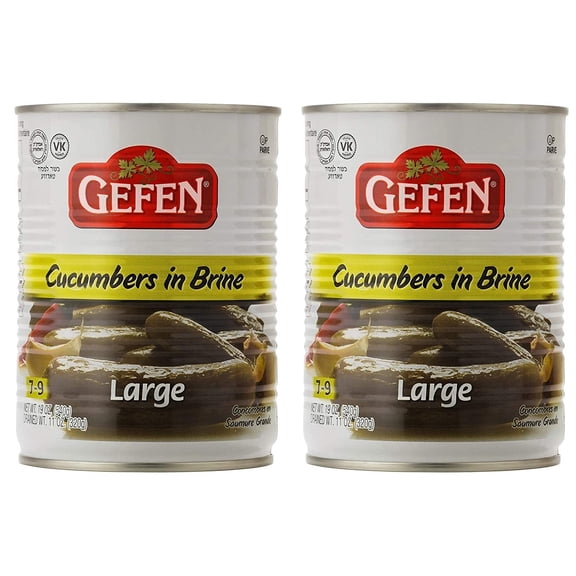 Gefen, Large Pickled Cucumber in Brine, 19oz 2 Pack