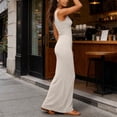 thumbnail image 7 of WRKEKC Work Dresses for Women Solid Crew Neck Sleeveless Tank Straight Work Ankle Length Lightweight Comfort, 7 of 7