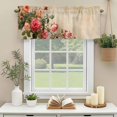thumbnail image 3 of Pink Rose Window Valance Curtain Retro Flowers Rod Pocket Short Curtain for Living Room, Bedroom & Kitchen Window Decor 42x18in, 3 of 8