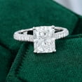 thumbnail image 2 of Silvago Jewel 14K White Gold Plated Rings - Excellent 2.2 Ct Radiant Cut Lab Created Simulated Diamond Rings - Under-Halo Diamond Ring for Women's - Solitaire with Accent Diamond Rings for Her, 2 of 9