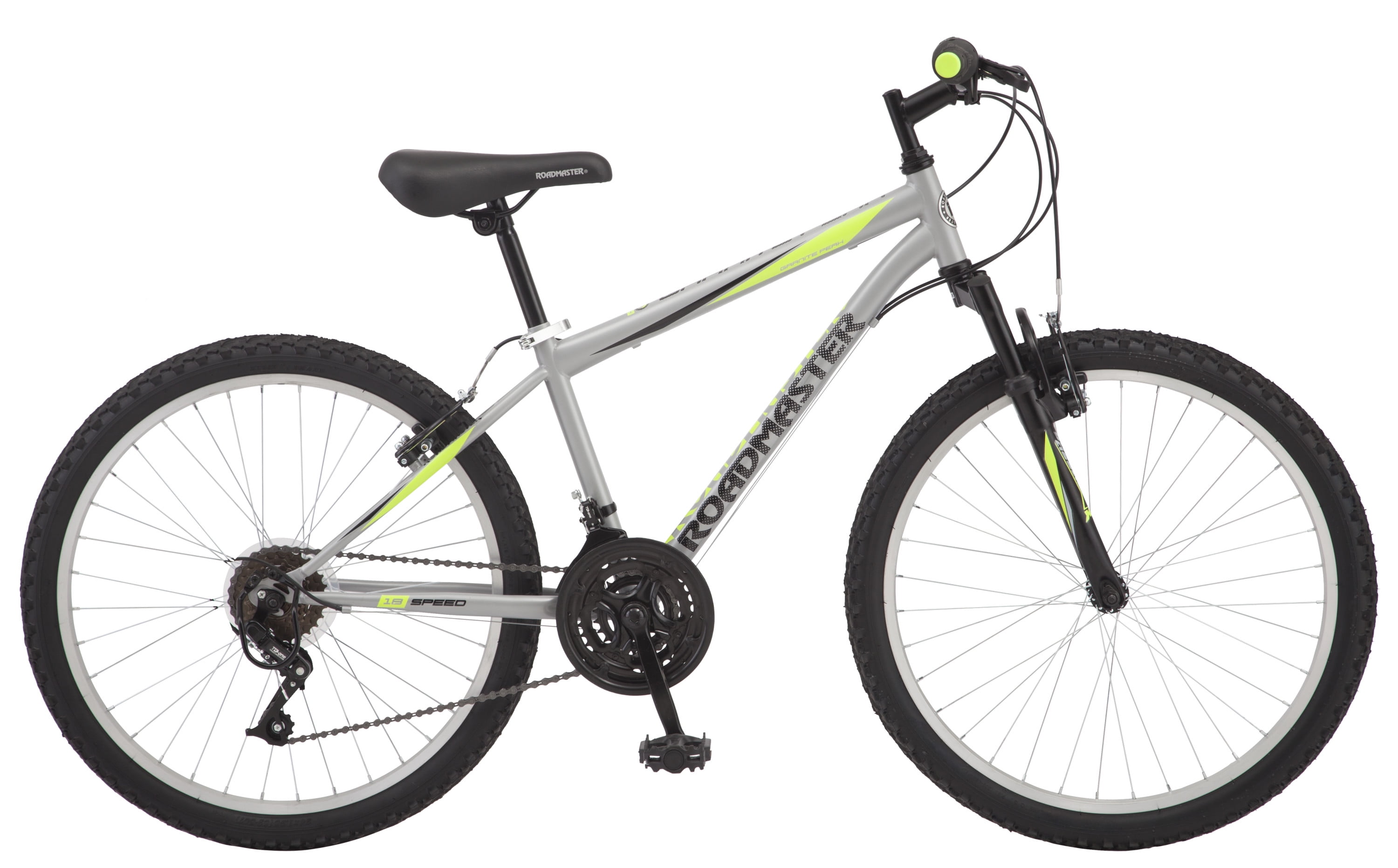 Roadmaster Granite Peak Boy's Mountain Bike, 24" wheels, Silver