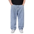 thumbnail image 2 of Men's Plus Size Loose Fit Straight Leg Jeans, Wide Leg Casual Denim Pants for Street Style Fashion, Comfortable and Roomy Trousers for Everyday Relaxed Wear and Urban Outfits Light Blue XXXXXL, 2 of 4