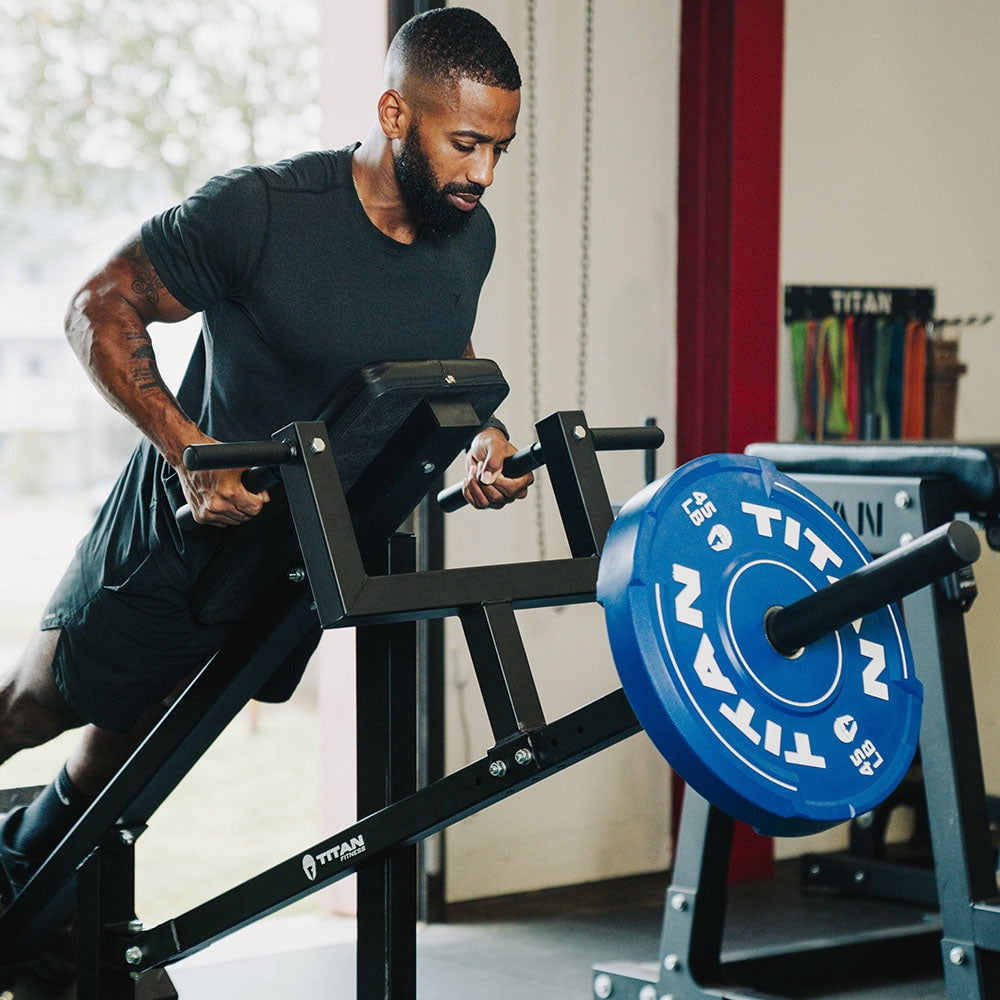 Titan Fitness Plate-Loaded Chest Supported T-Bar Row Machine, 400 LB Capacity, Incline Back Strength Training Machine with Adjustable Diamond-Textured Footplate and Multi-Grip Handles