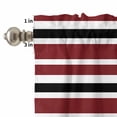 thumbnail image 4 of Red Black Curtain Valances Set White Stripe Kitchen Curtains 24&nbsp;inch Length Rod Pocket Valance and Tiers 3 Piece Set Small Bedroom Bathroom Laundry Decor, 4 of 9