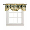 thumbnail image 7 of Tie Up Valance Curtain for Kitchen, Green Gnome Sunflower Butterfly Rod Pocket Short Curtains Adjustable Tie-Up Shade Valances, Black Plaid Lattice Window Treatment for Bathroom Living Room Bedroom, 7 of 7