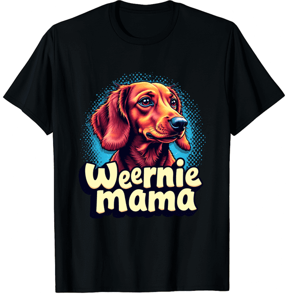 Dachshund-Shirt Weenie Mama Weiner Dog Mom Graphic Crew Neck Short Sleeve T-Shirts (Men's, Women's)