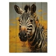 thumbnail image 3 of Designart "Creature Citrus Stripe Splatters" Animals Print on Natural Pine Wood, 3 of 5