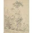 thumbnail image 2 of François Boucher 12x14 Black Ornate Wood Framed Double Matted Museum Art Print Titled: A Standing Young Woman and Others Gathering Flowers (‘La Jardiniere’), 2 of 5
