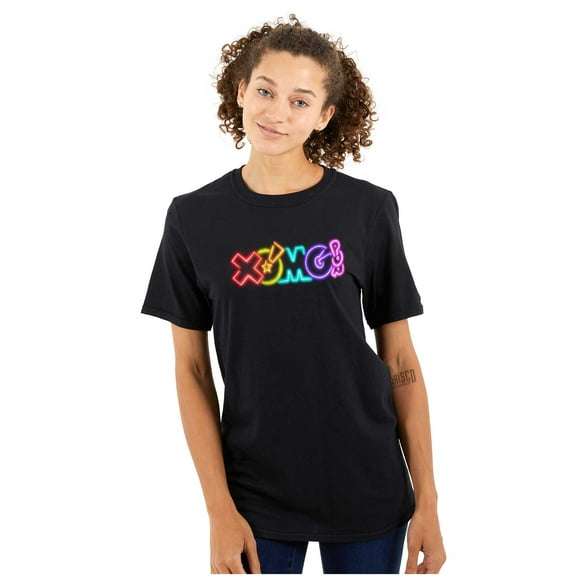 XOMG POP Rainbow Neon Glow Sign Logo Women's Graphic T Shirt Tees Brisco Brands S