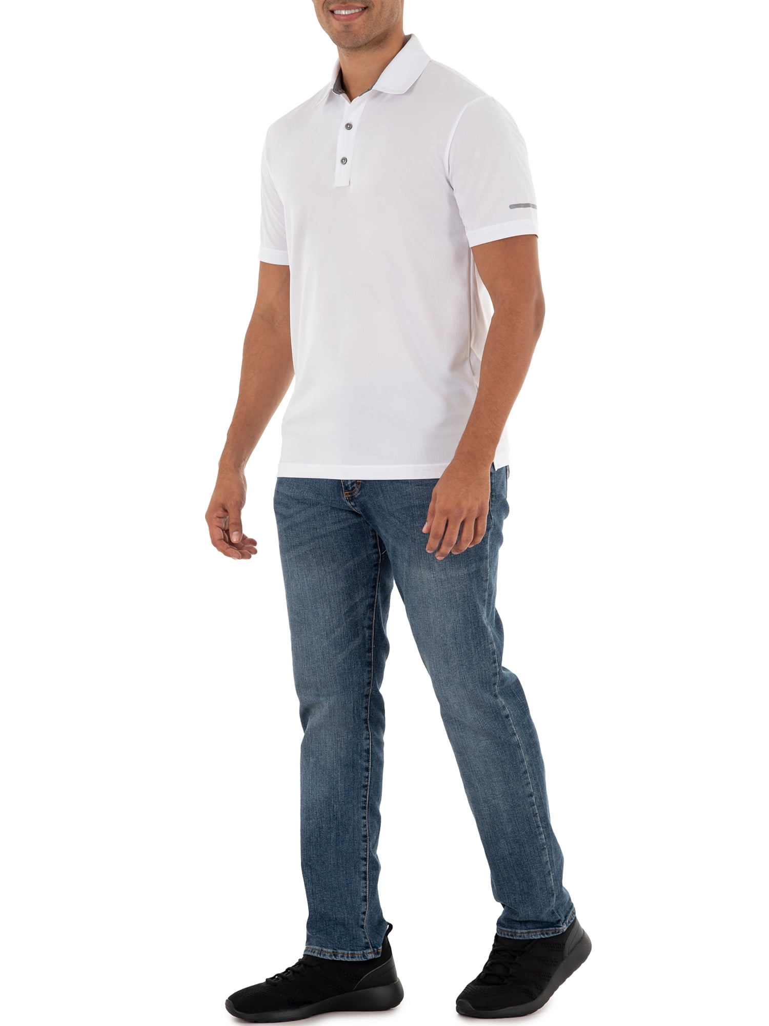 Athletic Works Men's and Big Men's Quick Dry Polo, up to 3XL