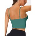 thumbnail image 3 of Unique Bargains Women's Sports Bra Medium Impact Workout Longline Yoga Tank Top L Blue Green, 3 of 6