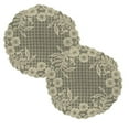 thumbnail image 1 of Heritage Lace FT-2000L-S 20 in. Treillis Floraux Napperons Ronds&44; Lin - Lot de 2, 1 of 1