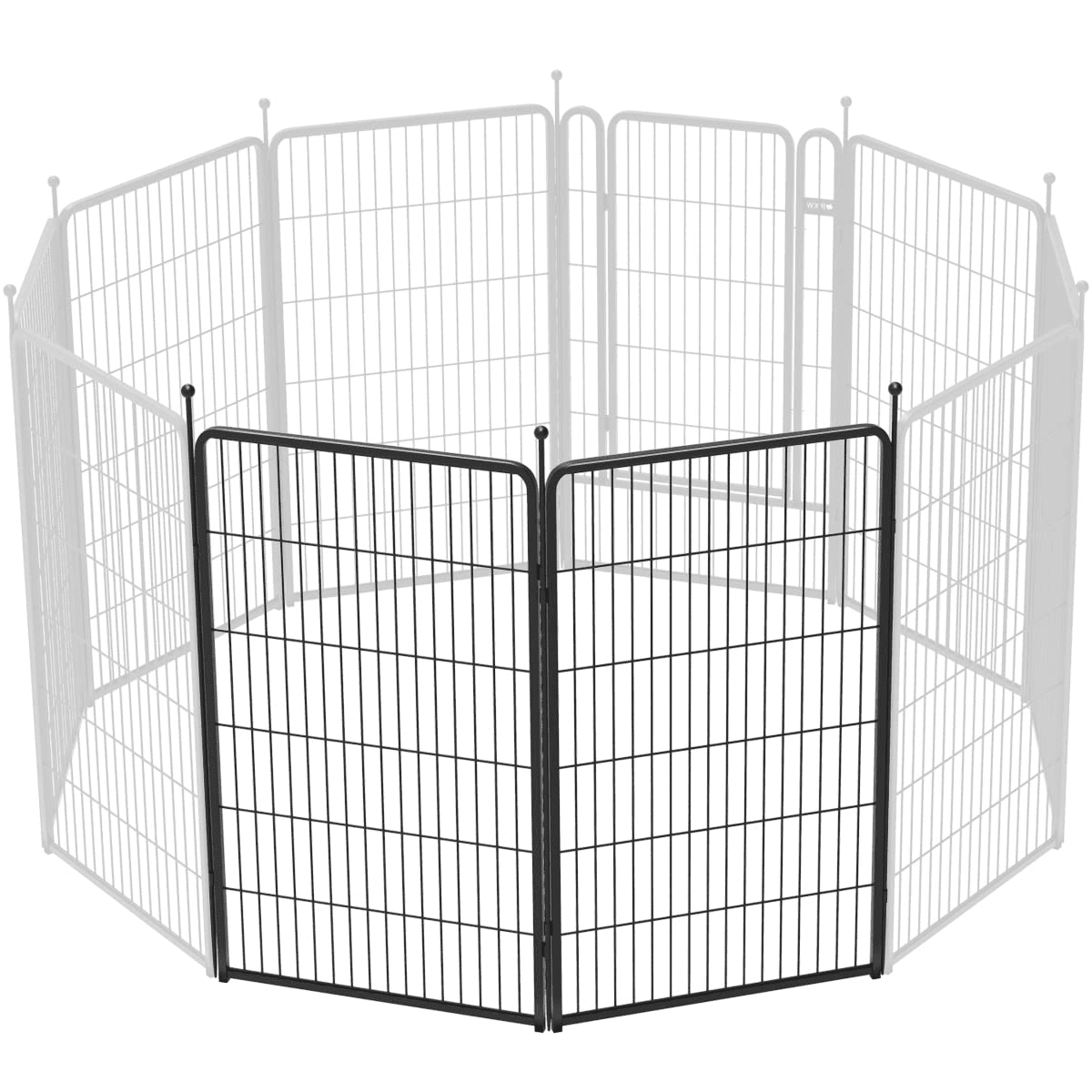 FXW Garden Fence 2 Panels 50in High Animal Barrier Decorative Metal