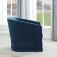 thumbnail image 4 of Elm Baltic Blue Polyester Fabric Skirted 360-degree Swivel Accent Chair, 4 of 12