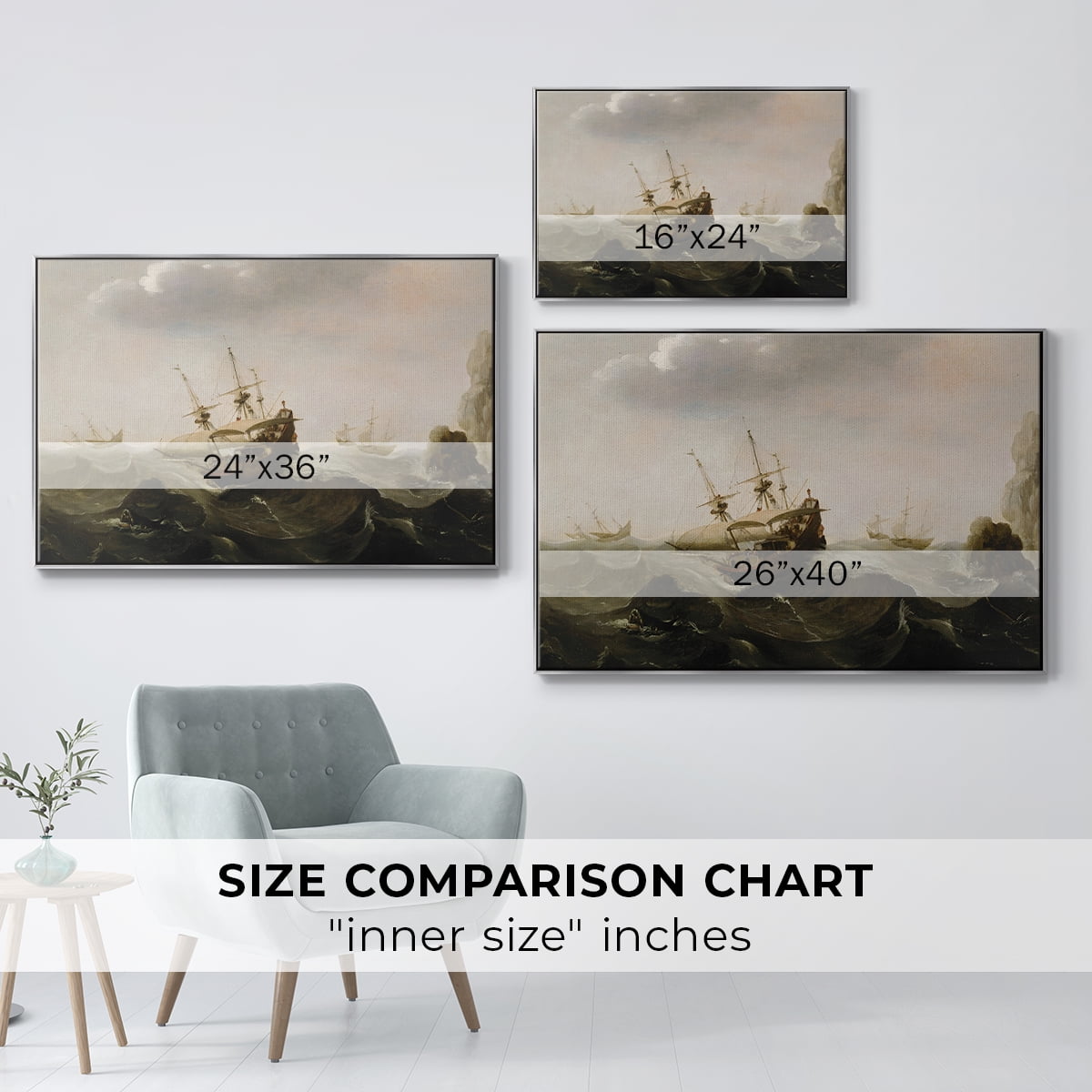 Vintage Landscape-CCLXV By Wexford Home Framed in Silver Wood Gallery Wrapped Canvas 25 in. x 37 in.