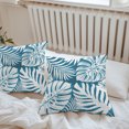 thumbnail image 6 of Throw Pillow Covers 20x20 Inch Set of 2, Palm Tree Monstera Waterproof Outdoor Pillow Covers, Cyan Blue Leaf Boho Botanical Tropical Decorative Cushion Pillowcases for Couch, Sofa, Bed, Garden, Patio, 6 of 9