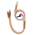 thumbnail image 1 of Virginia USA mapa estrellas rayas bandera forma Cable de carga telescópico múltiples USB tres en uno, 1 of 3