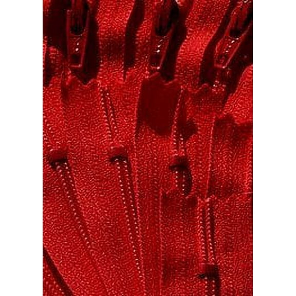 YKK #3 Skirt & Dress Zipper ~ YKK Color 519 Hot Red - Choose Your Size (12 Zippers/Pack) (18")