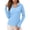 Blue, variant on Women's Long Sleeve Sun Shirts Quarter Zip Workout Tops Quick Dry Sun Protection Hiking Running Shirt for Women