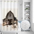 thumbnail image 2 of No Hook Shower Curtain, Easter Bunny Shower Curtains for Bathroom with See Through Top Window, Vintage Farmhouse Countryside Rabbits Floral Waterproof & Washable Bath Curtain Stand Up Stall 36"x72", 2 of 9