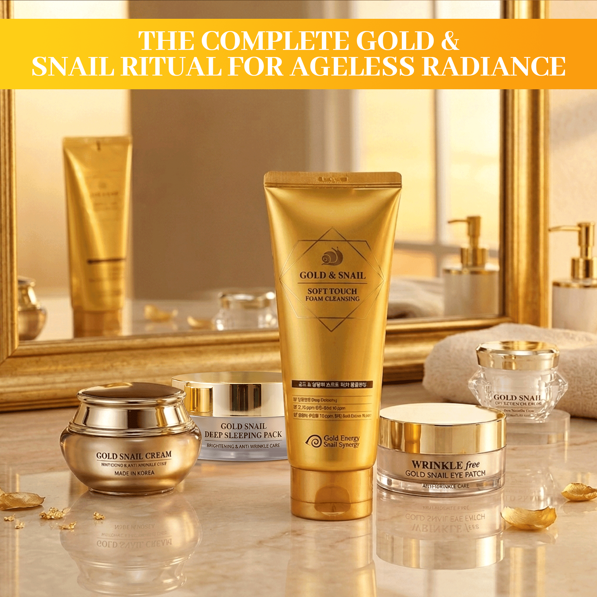 Madnice Gold and Snail Foam Cleanser, Hydrating Facial Wash for All Skin Types, 170 ml