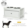 thumbnail image 3 of PawHut Elevated Dog Bowls with Storage Drawer for Large Dogs, White, 3 of 10