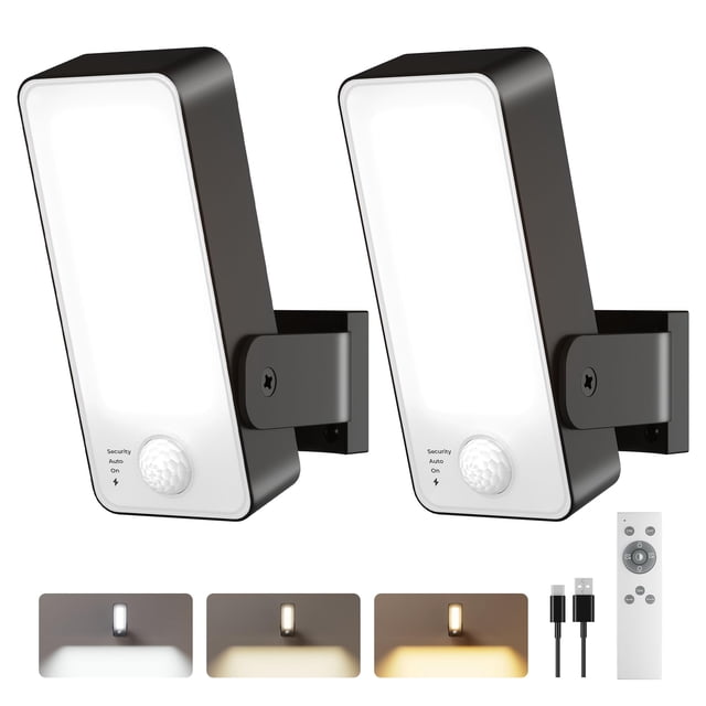 Luces exteriores con sensor de movimiento PopoIron, 2 unidades, 10000 mAh, IP65