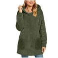 thumbnail image 4 of JUSLIO Women Tops Relaxed Fit Fleece Hoodies with Pockets Long Sleeve Hoodies Army Green L, 4 of 6