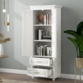 thumbnail image 2 of Ktaxon Tall Bathroom Storage Cabinet, Freestanding, 2 Drawers, 2 Doors, 3 Shelves, 2 of 24