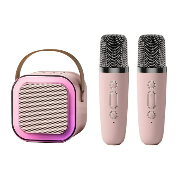 Injueey Caja de voz con tecnología Bluetooth y luces de colores modernos, y Yun tiene un nuevo grado de cámara integrado Electrónica rosa doble