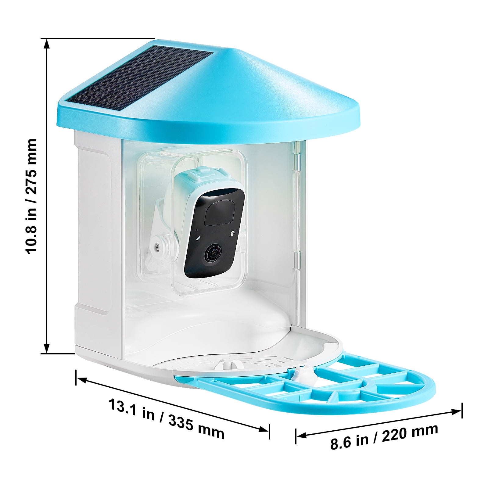 KFFKFF Intelligent Bird Feeder Camera, 2K HD, Solar-Powered for Bird Identification, Auto Capture & Alerts, Ideal Outdoor Gift with 3 Solar Panels