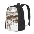 thumbnail image 1 of Easygdp Woodland Forest With Deers Mochila de Gran Capacidad Minimalista Ideal para Escuela, Viajes y Uso Diario, 1 of 6