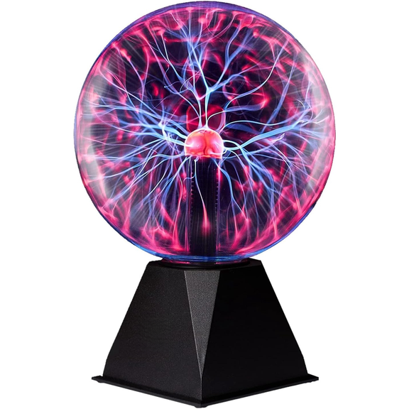 7 Inch Plasma Ball Lamp - Touch and Sound Sensitive Electric Globe with Lightning Effects - Plug-in Energy Ball for Parties, Room Decor, and STEM Learning - Static Electricity Sphere for Kids