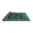 thumbnail image 2 of Ahgly Company Indoor Square Oriental Turquoise Blue Industrial Area Rugs, 6' Square, 2 of 4