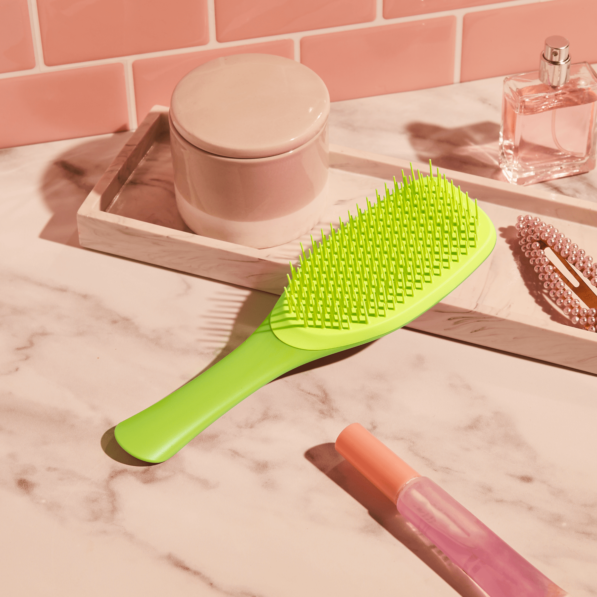 The Essential Detangler® by Tangle Teezer® for Wet & Dry Hair, Neon Green