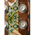 thumbnail image 2 of Yellow Lemon Table Runner 120 Inches, Summer Fruit Floral Blue Stripe Burlap Bed Runner Dresser Scarves Tabletop for Indoor Outdoor Parties/Ceremony/Banquet, 13"x 120", 2 of 8